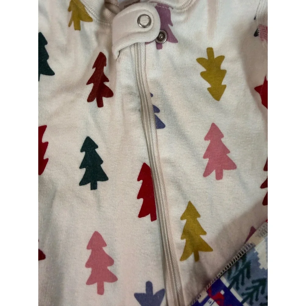 2PC Set Hanna Andersson Organic Cotton Holiday One‎ Piece Sleeper 18-24M Toddler